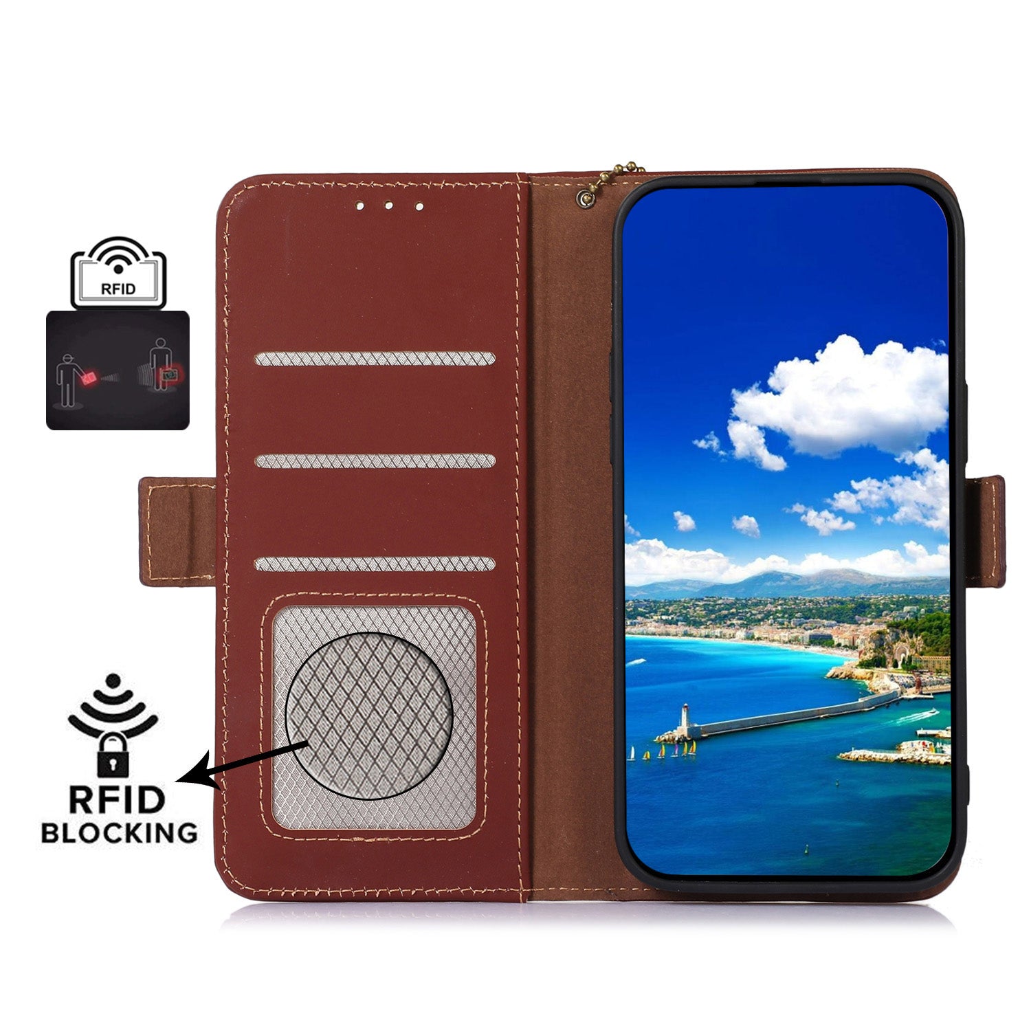 For OnePlus 11 5G Phone Case Genuine Leather Flip Cover RFID Blocking Wallet Case For OnePlus 11 5G Phone Case Genuine Leather Flip Cover RFID Blocking Wallet Case